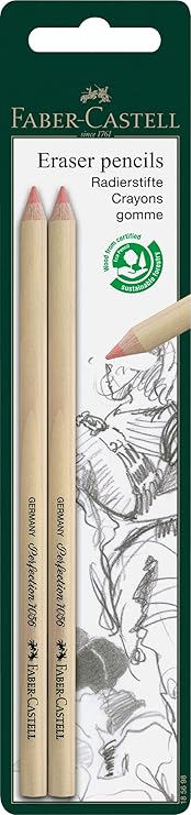 Faber-Castel Eraser Pencils, 2-Pack, 2 Count (Pack of 1), Multicolor