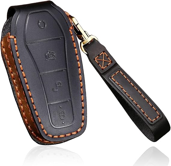 Key Case Cover Compatible with BYD Han Ev Tang Dm Qin Plus Song Pro MAX Yuan ATTO 3 Dolphin Automotive Interior Accessories Smart Remote Key Protector key fobsheel B-Black