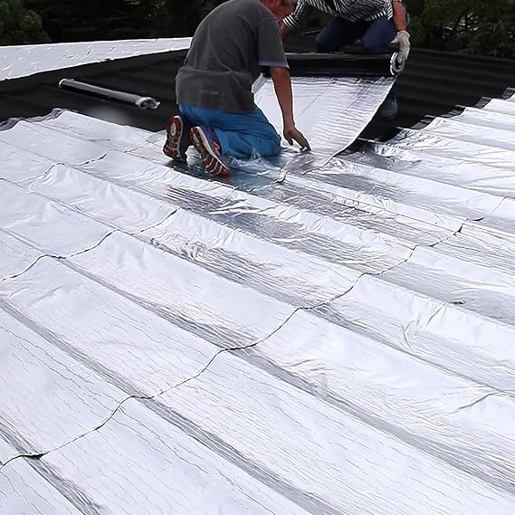 Waterproof Roof Repair Bitumen Tape,Self-Adhesive Sheds Roofing Felt,Aluminum Foil Tape,Roof Protector Underlayment Roll, Flashing Tape for Roofs, Waterproofing Roof Cladding,Various Widths(Size:100x6