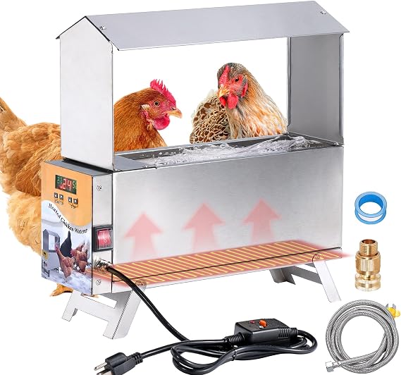 Heated Chicken Waterer Anti-Freeze Thermostat Control with Adjustable Leg