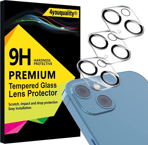4youquality 3-Pack for iPhone 13 & 13 Mini Camera Lens Protector