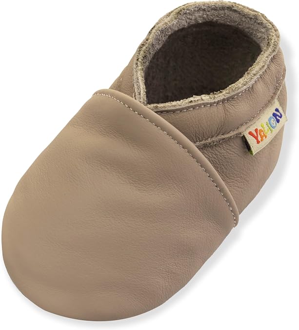 YALION Leather Baby Shoes Soft Sole Baby Moccasins for Boys Girls | Barefoot Baby Walking Shoes Non-Slip Breathable Casual Sneakers Lightweight Infant Toddler Slippers