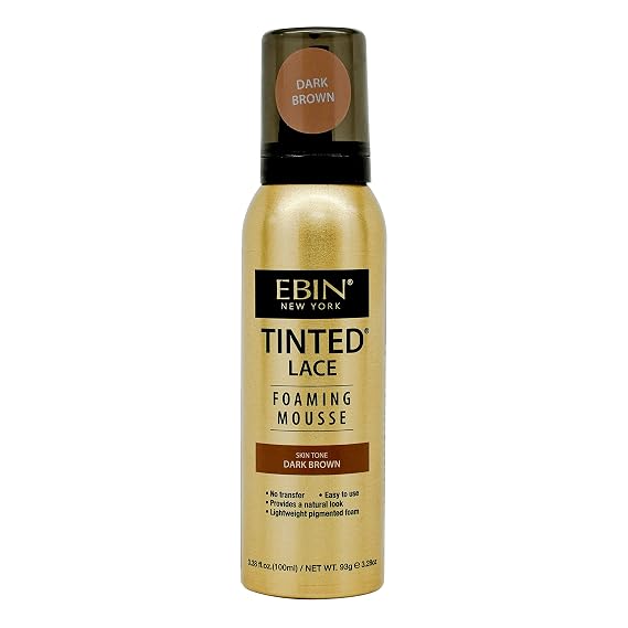 EBIN NEW YORK Tinted Lace Foaming Mousse - Dark Brown, 3.38oz/ 100ml