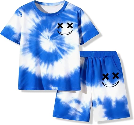 Boys Clothes Size 6-12 Years Short Sleeve T-Shirt & Shorts Set Casual Spring Summer Outfits