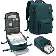 Travel Laptop Backpack for Men Carry On Backpack Flight Approved Spirit Airlines Personal Item 18x14x8 inches Luggage Bag Sports Hiking Rucksack Waterproof Casual Daypack College Business PeacockBlue