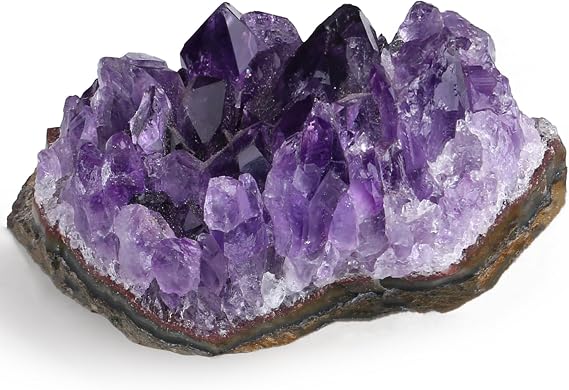 ZHIYUXI Amethyst Crystal Cluster Geode Gemstones Purple Raw Crystals Stone