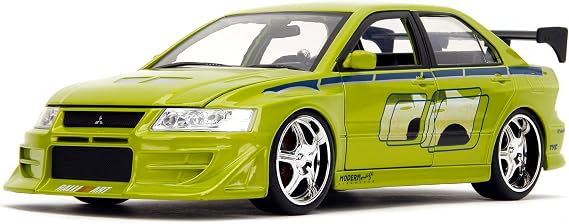 Jada Toys Fast & Furious 1:24 Brian's Mitsubishi Lancer Evolution VII Die-cast Car, toys for kids and adults, Lime Green (99788)