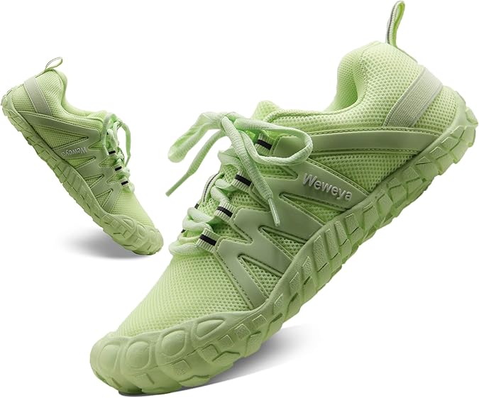 Weweya Women Barefoot Minimalist Zero Drop Insole Five Toe Wide Box Shoes