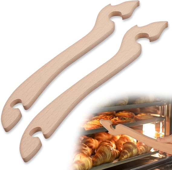 Ymapinc 2Pcs Oven Rack Puller, Wood Oven Rack Push Pull Tool
