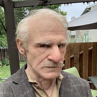 Old Man Mask, Latex Old Man Face Masks with Gray Hair, Realistic Old Man Mask for Halloween Cosplay Party Props, standard