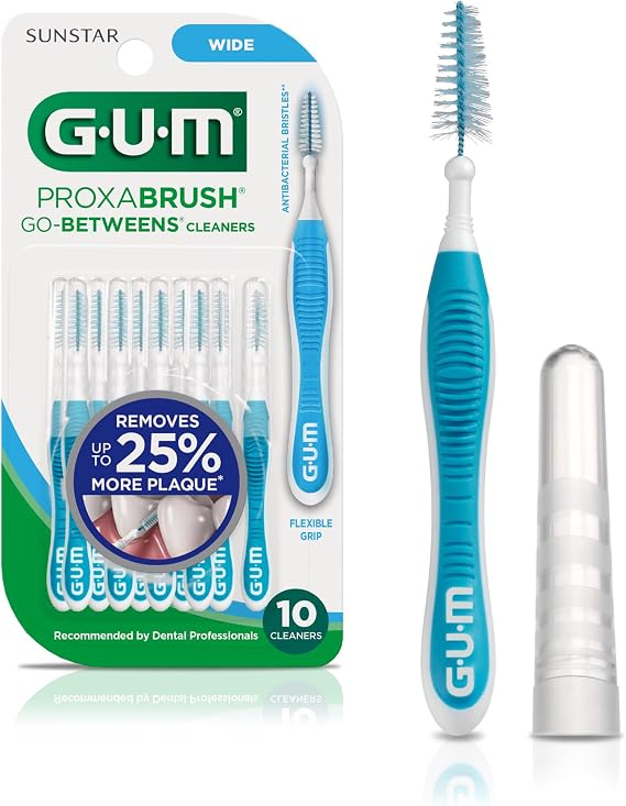 GUM Proxabrush Go-Betweens Wide Interdental Brushes, 10 Count