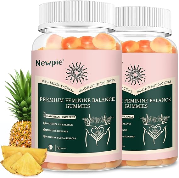 Premium Feminine Balance Gummies for Women Pineapple Gummies for Women ph Health Immune Support Vegan, Gluten-Free & Halal-60 Gummies-30 Servings (2)