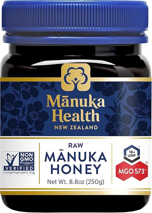Manuka Health UMF 16+/MGO 573+ Manuka Honey (250g/8.8oz), Superfood, Authentic Raw Honey from New Zealand