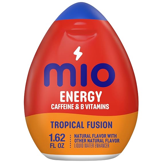 mio Energy Liquid Water Enhancer, Tropical Fusion, 1.62 fl oz | 90 mg Caffeine per Serving for Energy, Control Caffeine & Flavor with a Squeeze, a Portable Water Enhancer for On-the-Go