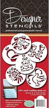 Designer Stencils Wedding Candy/Cookie Stencils, Small, Beige/Semi-Transparent