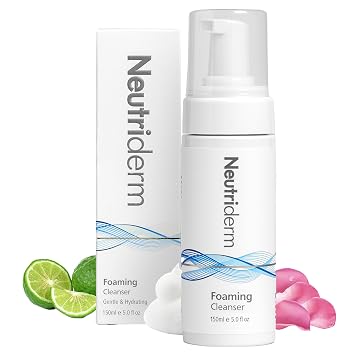 NEUTRIDERM Foaming Face Wash, Gentle Foaming Facial Cleanser with Niacinamide, Vitamin C & Panthenol, Hydrating Foam Cleanser for Double Cleanse, Makeup Remover, 150ml / 5 fl oz