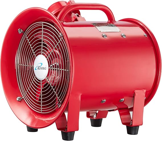 iLiving - ILG8EF10EX Explosion Proof Utility High Velocity Blower, Fume Extractor, Portable Exhaust and Ventilator Fan, Air Ventilation with 1943 CFM, 3300 RPM (10 Inch)