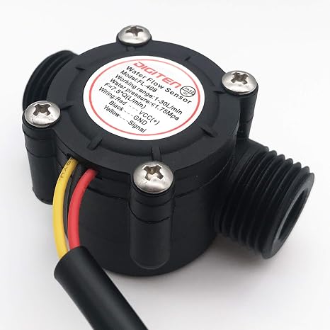 G1/2" Water Flow Hall Sensor Switch Flow Meter Flowmeter Counter 1-30L/min with 1.2m Wire