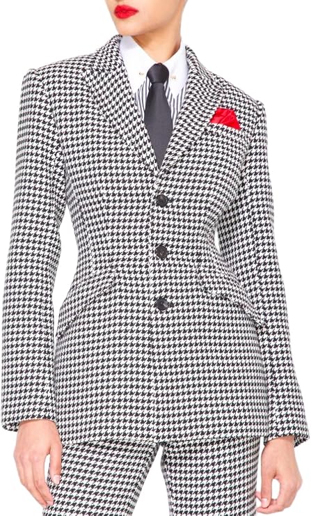 Houndstooth Single Breast Blazer