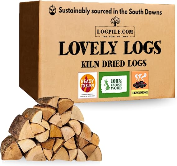 Kiln Dried Fire Logs 15kg, Premium British Hardwood Firewood Logs | Logs for Wood Burners, Stoves, Fireplaces & Fire Pits, Ready to Burn Certified, Quick Lighting & Long Burning Fire Wood