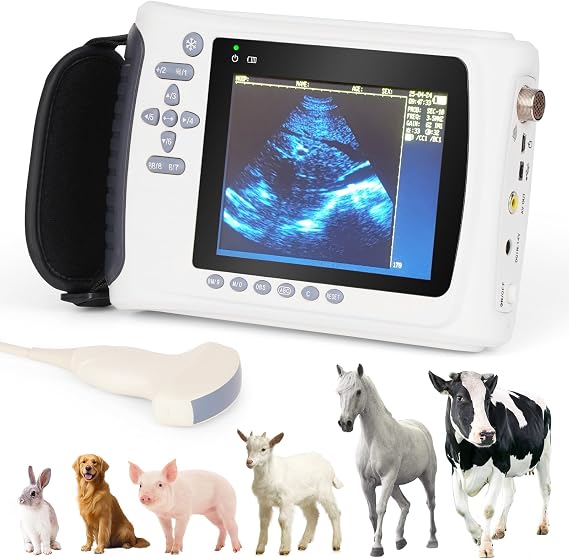 Veterinary Ultrasound Machine for Pregnancy Professional Vet Handheld Scanner B-Ultra Sound with a Convex Probe for Cattle,Puppy,Pig,Goat,Horse