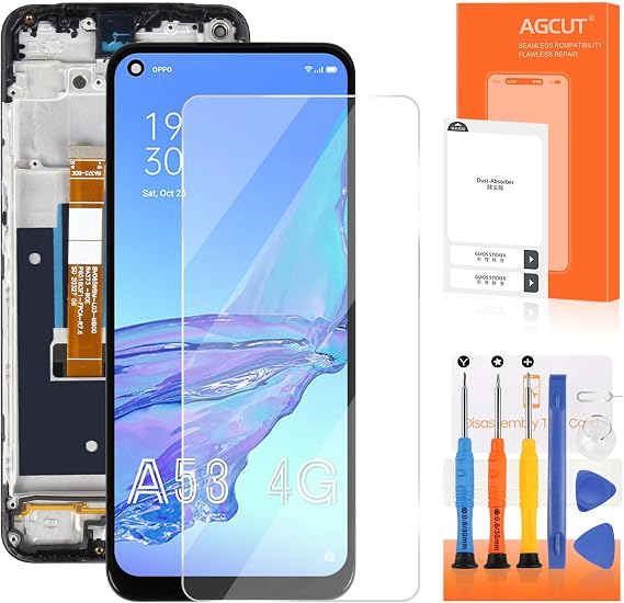 for Oppo A53 4G Screen Replacement for Oppo A53 4G LCD Display CPH2127 CPH2131 Screen Touch Digitizer Assembly Repair Parts with Frame