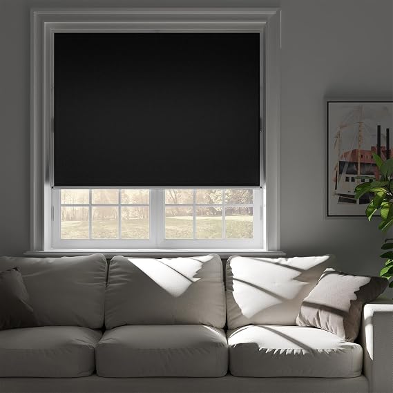 NIGHTON Retractable Blackout Curtains, Blackout Blinds with Hook and Loop Adhesive, No Need to Drill Holes and No Marks, Portable Window & Door Curtains for Bedrooms,Baby Nursery,RVs, 21'' W x 48'' L