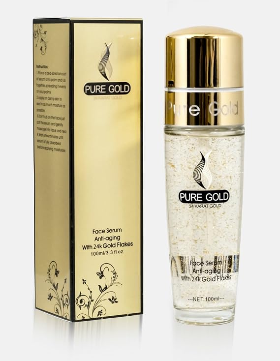 Iso Beauty 24K Pure Gold Flakes Anti-Aging Facial Serum - 3.3oz - Removes Fine Lines ans Wrinkles