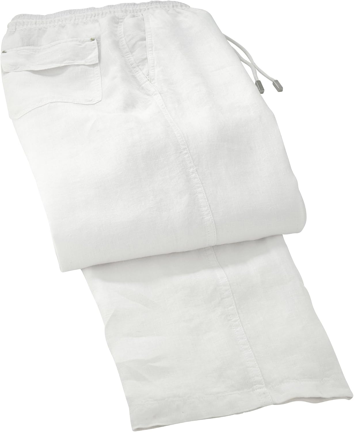 Men Linen Pants Solid, Xl, Navy
