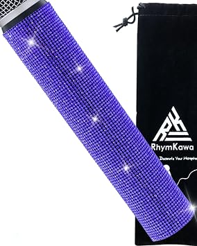 Rhinestone Microphone Sleeve for Shuer Wireless Mic SM58, Beta58A, Beta87A, SM86, PG58 Handle Cover Replacement, Royal Blue Bling on Party, Tours, TV Shows (Mic NOT Included)