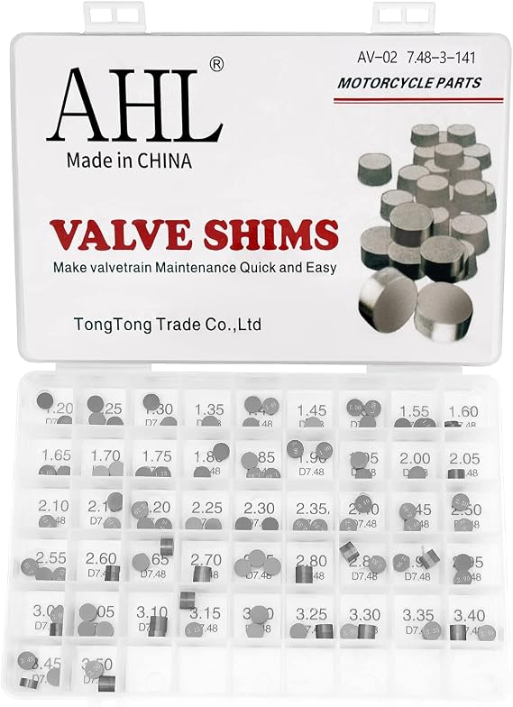AHL Adjustable Valve Shim Kit 7.48mm O.D. for Suzuki GSX-R750 1993-2011/ Honda FSC600D Silver Wing ABS 2003-2006 (141pcs)