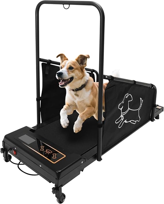 Dog Treadmill for Small Medium Dogs, Indoor Pets Exercise Machine Pacer Treadmills at Home with Remote Control, Dogs Pacer Training Slatmill with LCD Display Screen and 2 Wheels