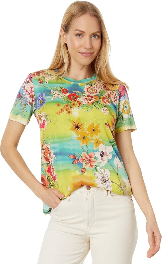 Johnny Was Tie-Dye Favorite Short Sleeve Crew Neck Tee