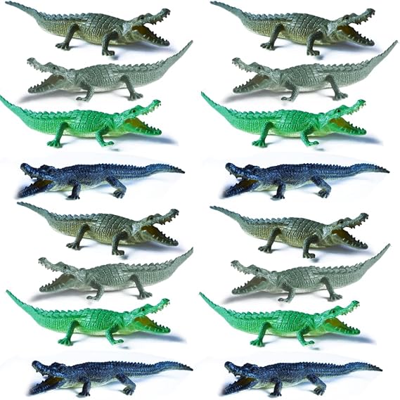 Crocodile Toys, 16 Pack 6 Inch Alligator Action Figures, Party Favors