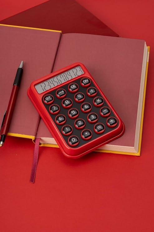 Renkli Ve Işık Enerjili Hesap Makinesi - Bl2122 (Kırmızı)
