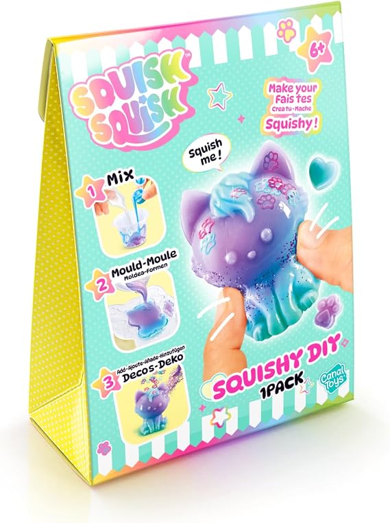 Canal Toys Squish Squish Squishy DIY Kit – Squishy Making Kit for Kids | Make Your Own Squishy Toy with Colours, Mould & Decorations | Soft Sensory Craft Kit Age 6+ | Styles May Vary