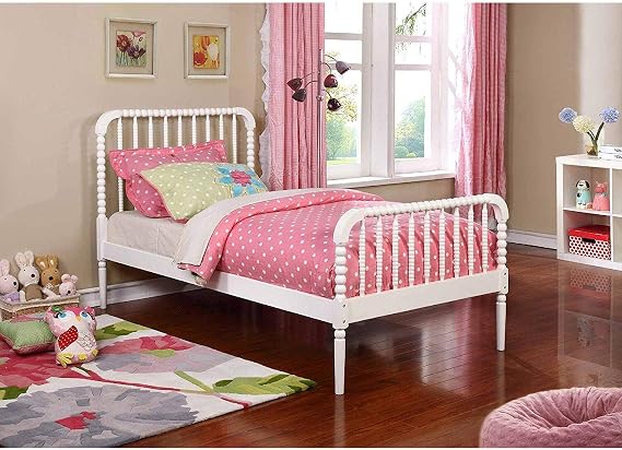 Coaster Jones Twin Bed with Bobbin Motif White