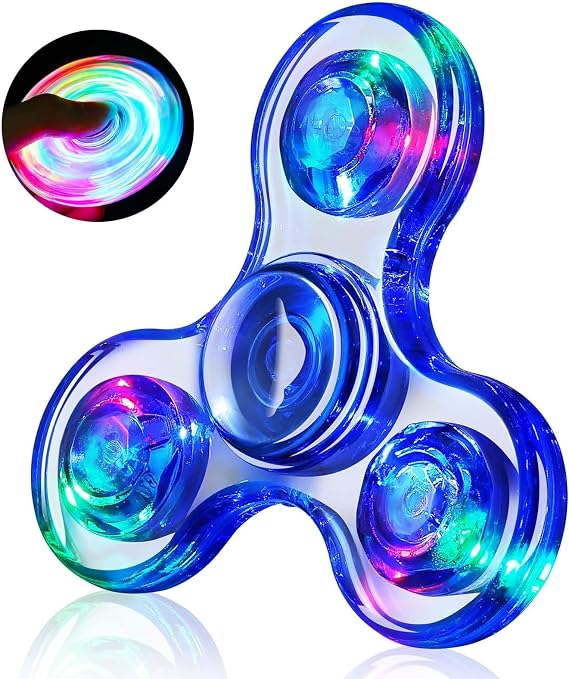 Fidget Spinner for Kids Adults, Light up Sensory Fidget Toys for Kids 4-8-12, Classroom Prizes LED Glow in The Dark Hand Spinner for ADHD Autism Toys Boys Girls 3-5 Teen Boy Gifts Kids Mini Fidgets