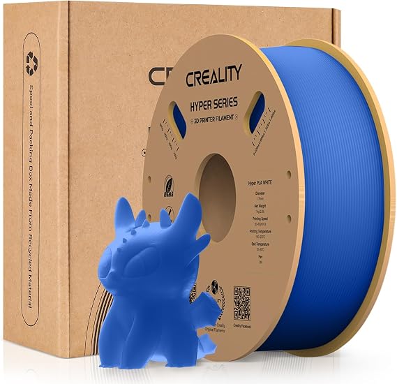 Creality Hyper PLA Filament Blue 1.75mm 1kg High-Speed Spool | Dimensional accuracy +/-0.03mm with smooth durable flow for Ender 3 V3 Plus, KE, K1 Max and K1C printers.