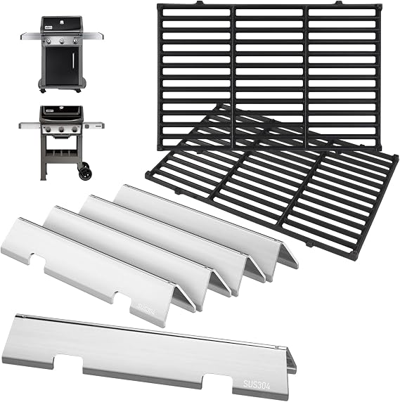 GS4 Spirit II Grill Parts for Weber Spirit II/I 300 SER E310 E320 GS4 Spirit 2 Grill Replacement Parts Accessories for Weber 7636 69797 67046 3400302 Flavorizer Bars&7638 7856 7860 Webber Grill Grates