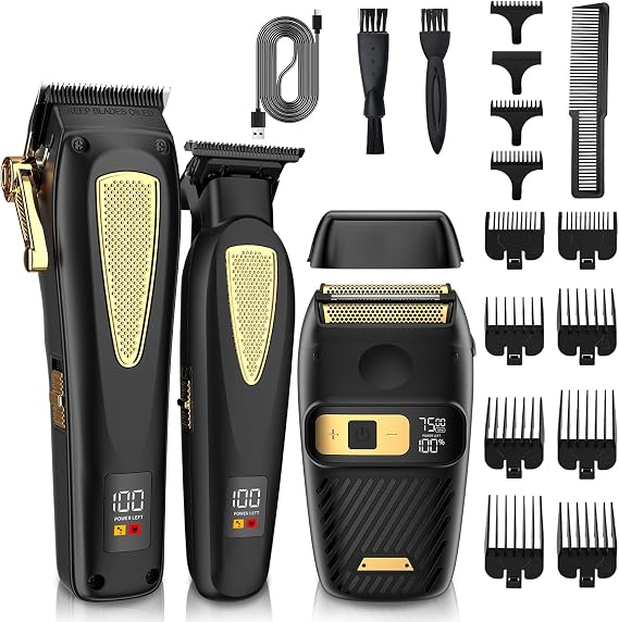 Hair Clippers for Men Cordless Hair Trimmer Electric Shavers for Men Set,Professional Barber Clippers for Haircut Grooming Kit+Foil Blade Shaver+Zero Gapped Trimmer,Gift for Him