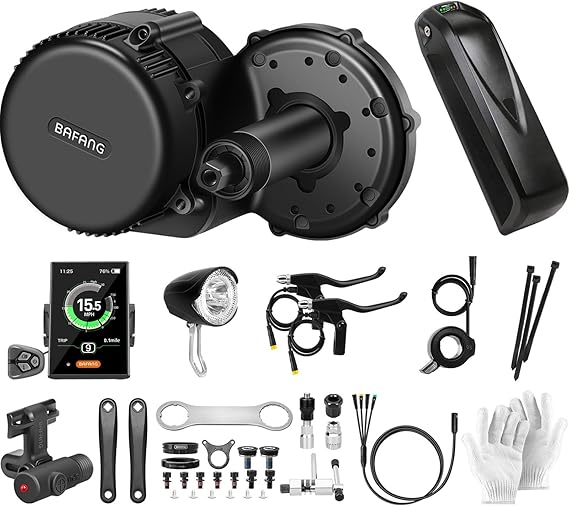Bafang 250w 36V Central Motor with BBS01B Battery Conversion Kit Ebike G340 3.5 Inch Display C18 36V 13AH Battery and Charger