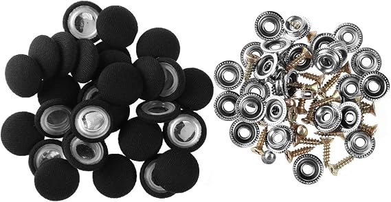 CHICTRY 30Pcs Car Roof Headliner Repair Button Auto Interior Roof Ceiling Cloth Fixing Screw Cap Rivets Retainer Buckle for All Cars Roof Flannelette Fixed Black Type B