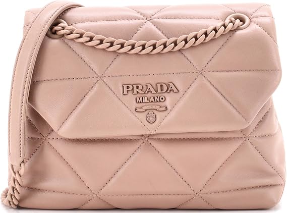 Pre-Loved Spectrum Flap Bag Quilted Nappa Leather Small, Neutral