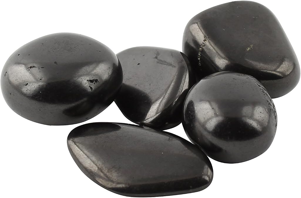 Heka Naturals Shungite Tumbled Stones | 50g - Water Purification, Detoxification, Mineralization, Healing Crystals, Feng Shui & Reiki Decor - Zen Garden Embellishment, Aquarium Decor