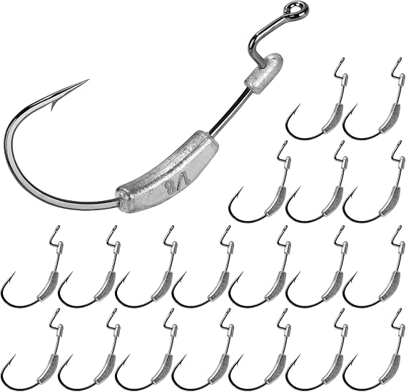 Weighted EWG Worm Hooks, Weedless Swimbait Hooks