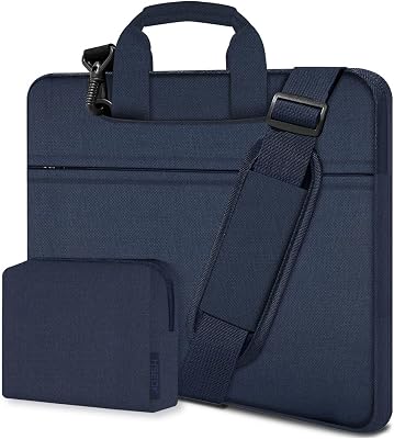 Hseok Slim Laptop Shoulder Bag 13-14 inch HandBag with Small Case Compatible with MacBook Pro 14 M4M3M2M1 2025-2021, 13.3 Mac AirPro, XPS 1314 and Most 13-14 Notebooks,Blue
