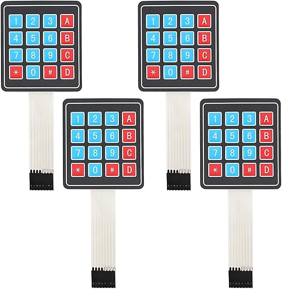 4x4 Keypad 16 Key 4PCS Matrix Array Membrane Switch Keypad Keyboard for Microcontroller