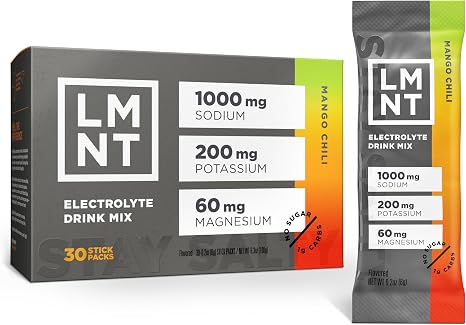 LMNT Keto Electrolyte Powder Packets Paleo Hydration Powder No Sugar No Artificial Ingredients Mango Chili 30 Stick Packs