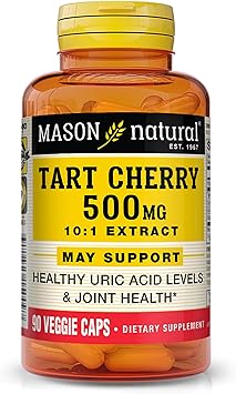 MASON NATURAL Tart Cherry 500 mg 101 Extract Veggie Caps - Supports Healthy Uric Acid Levels & Joint Health*, 90 Capsules